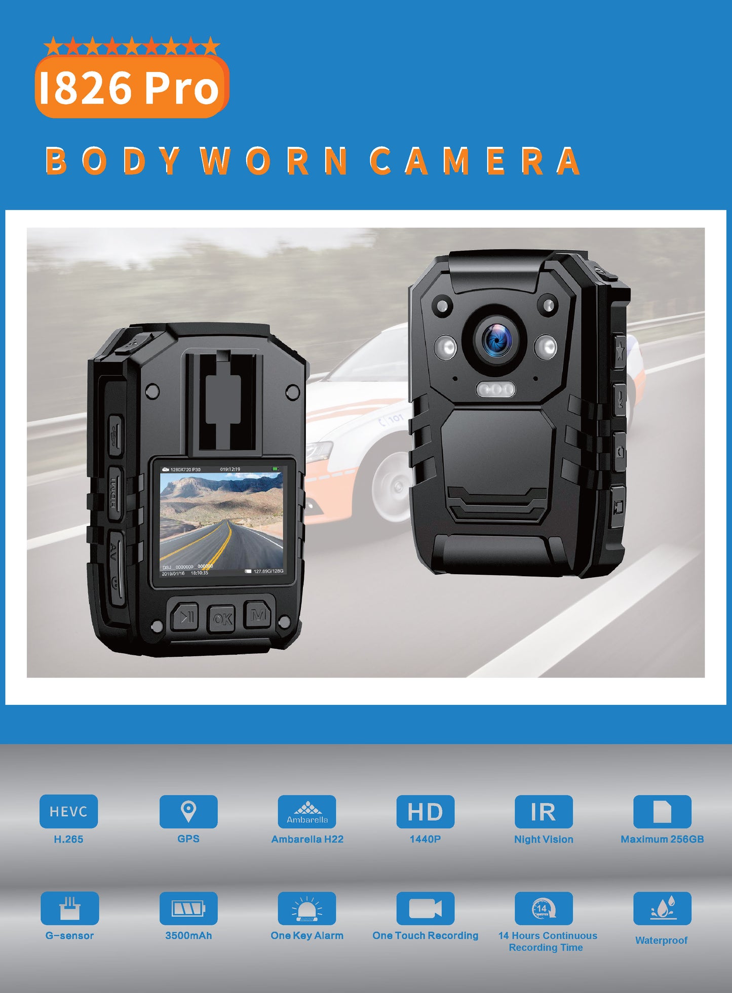 Body Worn Camera i826 PRO