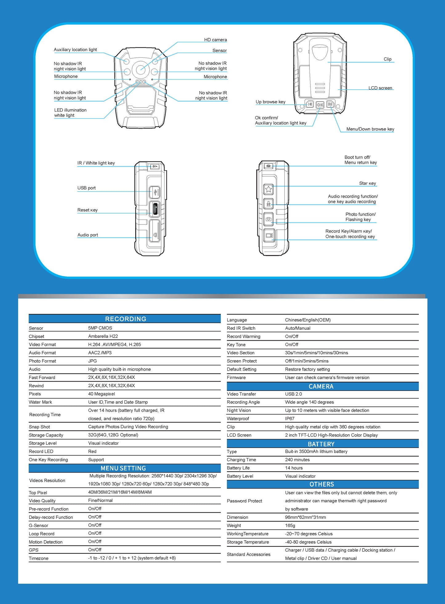 Body Worn Camera i826 PRO